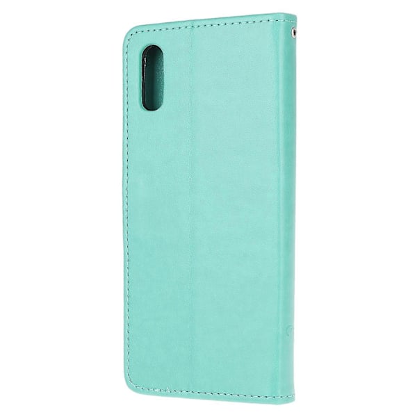 Præget Sommerfugl Blomst Læder Wallet Stand Telefon Cover til Samsung Galaxy Xcover 5 Multicolor Style E