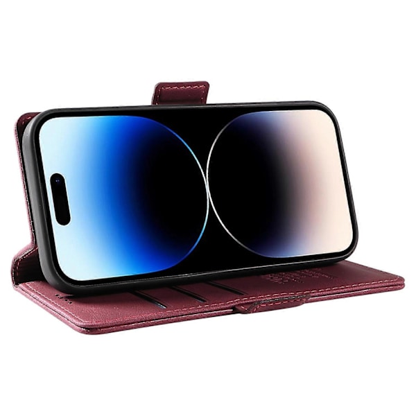 YIKATU YK-005 för iPhone 14 Pro Folio Flip Fodral PU Läder Hud-känsla Ställ Plånbok Mobilskal Multicolor Style F