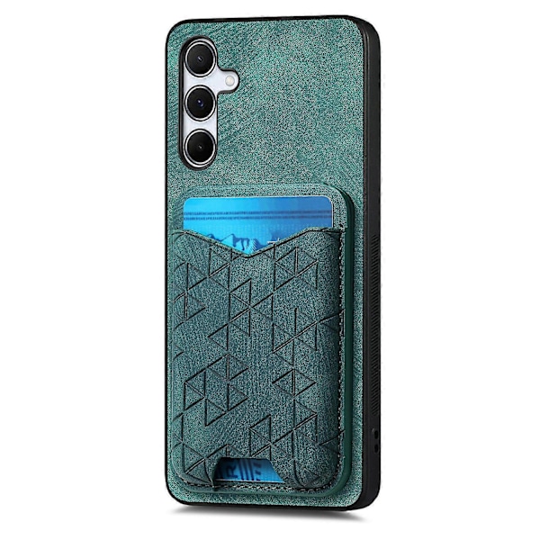 Samsung Galaxy A35 5G -kotelo, jossa on painettu kuvio, korttipidike, jalusta ja nahkainen takakansi Multicolor Style C