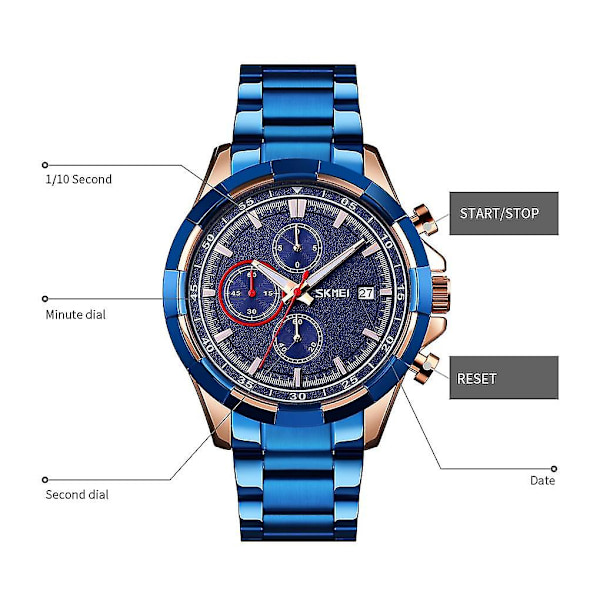 Skmei 9192 Herre Quartz Ur Gold