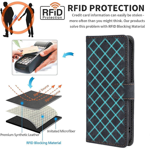 Pung til Infinix Note 40X 5G X6838 med RFID-blokering PU læder cover stativ visning Multicolor Style C