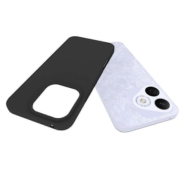 Honor 400 Lite -kotelo, pehmeä mattapintainen TPU-takakuori, musta, suuri aukko
