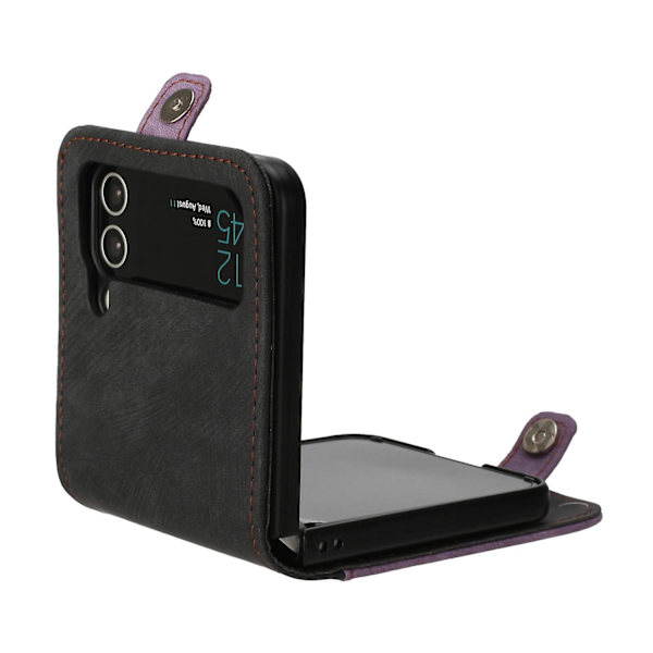 För Samsung Galaxy Z Flip3 5g Pu-läder+pc- case Korthållare Vikbart cover Purple