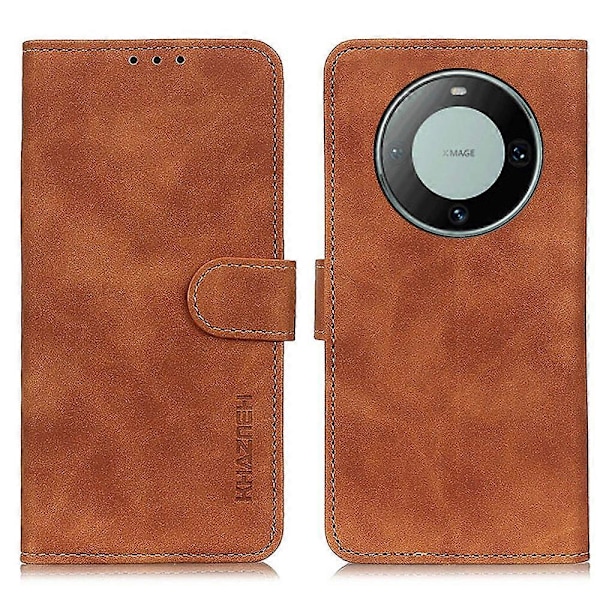 KHAZNEH För Huawei Mate 60 Pro Retro Textur Läder Telefonfodral Plånboksfodral med Ställfunktion Multicolor Style D
