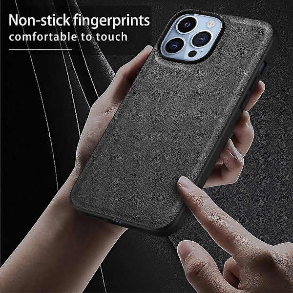 Stöttåligt mobilskal för iPhone 15 Pro Retro PU-läderbelagd TPU+PC Baksida Multicolor Style D