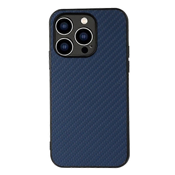 För iPhone 15 Pro Telefonskal Kolfibertextur PU Läderbelagd TPU Fodral Multicolor Style C