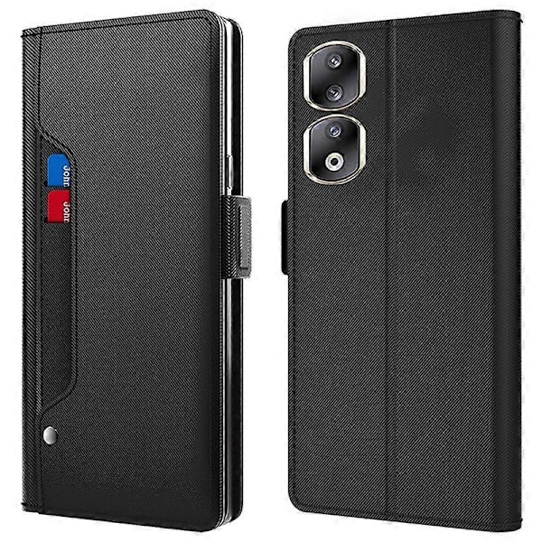 Honor 90 Pro -katselutelineellä varustettu nahkakotelo, jossa on korttipaikka ja peili Multicolor Style A