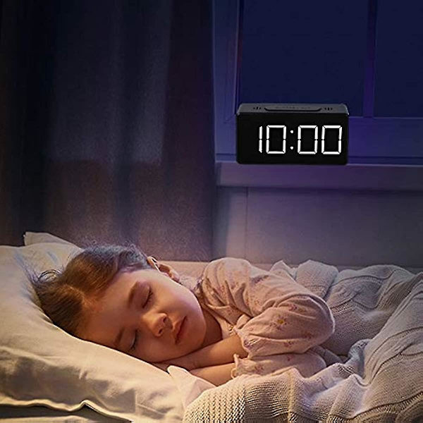 Wake Up Radio Alarm C LED Digital Display Elektronisk temperaturbordslarm C USB Laddning Studentbänk Cs Sun White 3x5x10cm