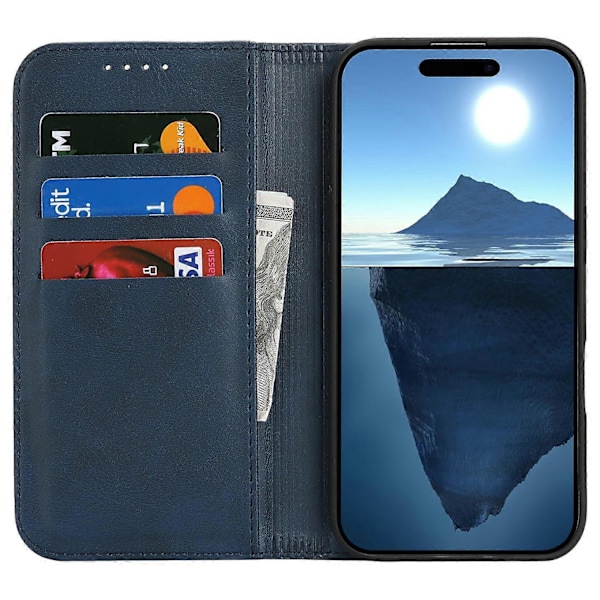 PU-læder kalveskinds tekstureret magnetisk lukning smartphone cover til iPhone 16 Plus Multicolor Style B