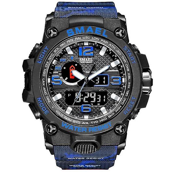 Smael 1545 LED Dual Display Herre Sportsur Elektronisk Quartz 12