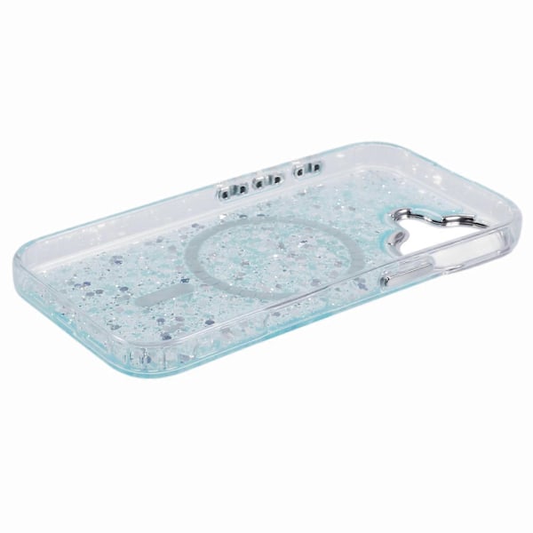 Skal för iPhone 16 Kompatibelt med MagSafe Glitter Paljett Epoxi TPU+Akryl Telefonskydd Multicolor Style C