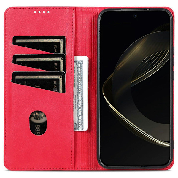 AZNS Fodral för Samsung Galaxy A56 5G, Kohudstruktur PU Läder Plånbok Telefonfodral - Grön Multicolor Red