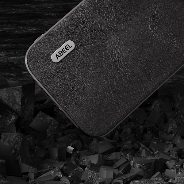 Phone case För Iphone 15, Kohud Texture Pu Läderbelagd PC + Tpu Anti-dropp cover Black