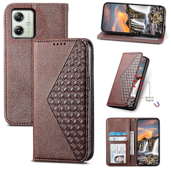 Til Motorola Moto G54 5G Etui Wallet PU Læder Præget Telefon Cover Multicolor Style C