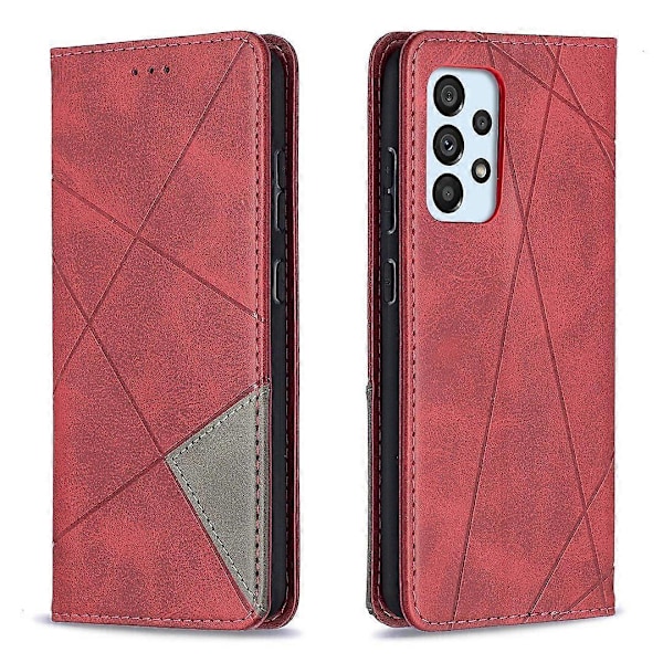 För Samsung Galaxy A52 4G/5G/A52s 5G Geometriskt Mönster Läder Ställ Fodral Kort Hållare Skal Multicolor Style C