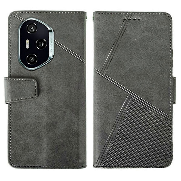 IDEWEI Honor 300 Pro -kotelo, nahkalompakko, puhelinkotelo, jalusta, vasikannahkajäljitelmä Multicolor Grey