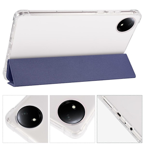 Fodral för Xiaomi Redmi Pad SE 4G 8,7 tum med pennhållare, tri-vikbart stativ, PU-läder + TPU-surfplattsskydd Multicolor Dark Blue