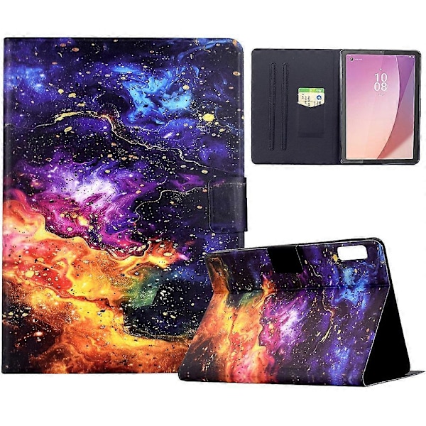 Stativetui med mønstertryk i læder til Lenovo Tab M9 TB-310FU tablet med automatisk våge/dvale funktion Multicolor Nebula