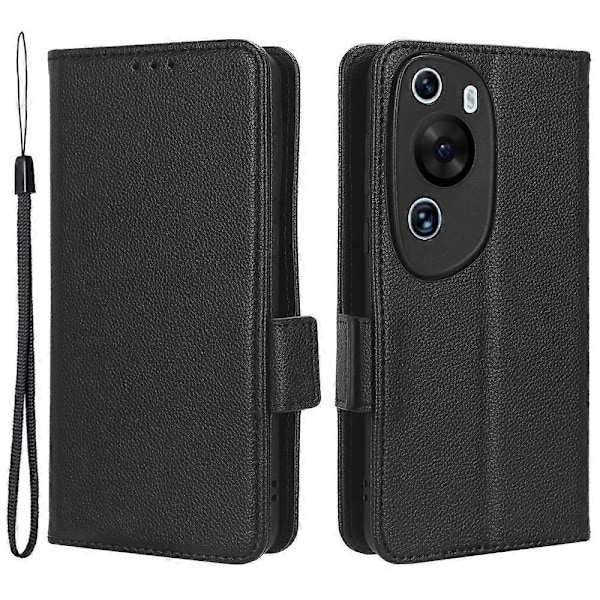 Litsi-kuvioinen nahkakotelo Huawei P60 Art -puhelimelle, naarmuuntumaton, jalustalla ja lompakkotoiminnolla Multicolor Style A