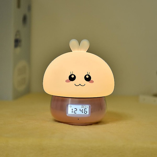 Creative Wake Up Rabbit Väckarklocka Nattlampa vid sängkanten Led Studentklocka Digital liten väckarklocka Mjukt ljus Sovljus