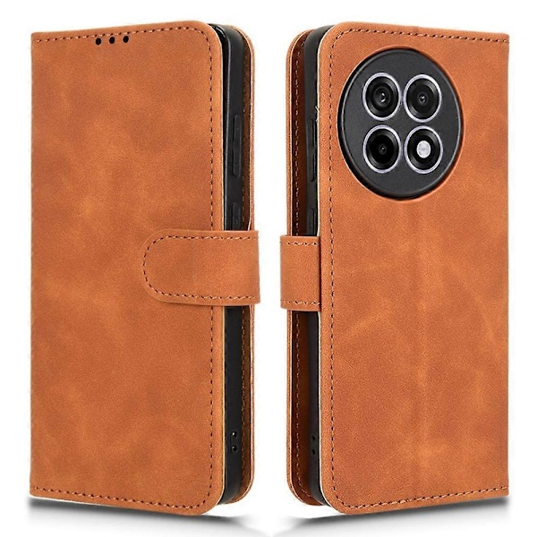 Læder Etui til OnePlus 13R 5G/Ace 5 Pro 5G Hudfølelse Anti Drop Wallet Flip Telefon Cover Multicolor Brown
