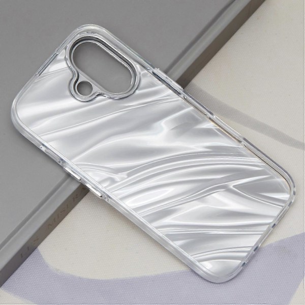 For iPhone 16 Plus Deksel Silikon+PC IMD Lasertekstur Matt Telefondeksel-AK6 Multicolor AK4
