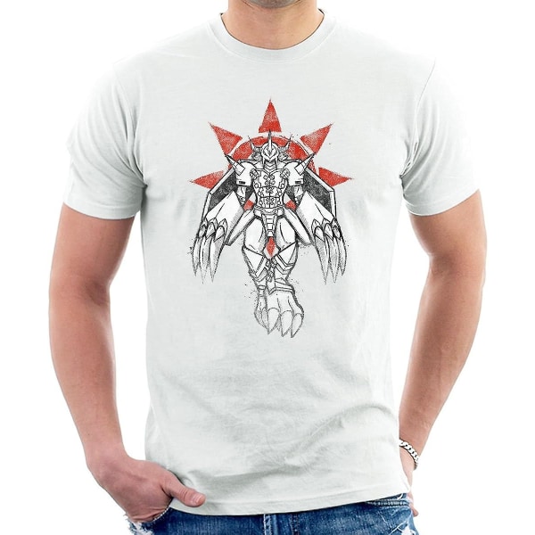 Digimon Wargreymon Grafitti Crest Of Courage T-shirt för män White XXL