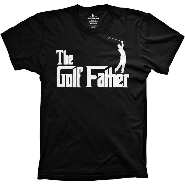 Guerrilla Tees The Golf Father -paita, hauska graafinen t-paita, golf-aiheinen paita, vitsi isälle Black S