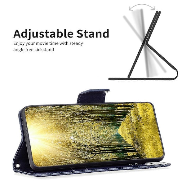 Til Nokia G42/G310 Sommerfugl Præget Telefon Cover Læder Stand Wallet Cover med Rem Multicolor Style D