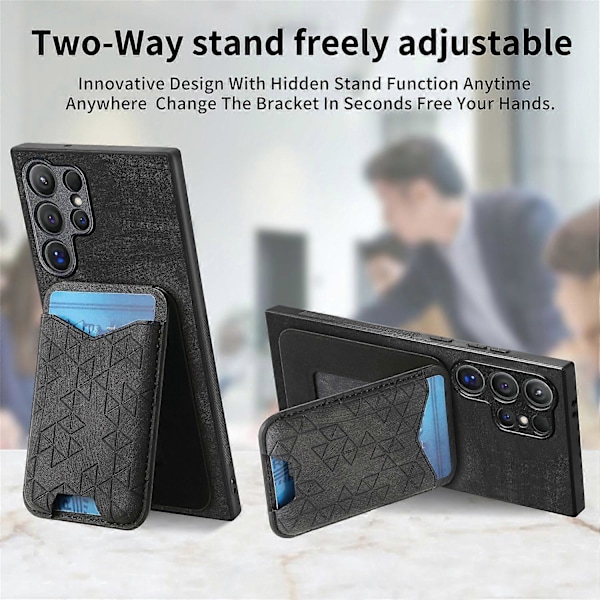 Til Samsung Galaxy S24 Ultra Etui Præget Mønster Kortholder Støtteben Læder Bagcover Multicolor Style D