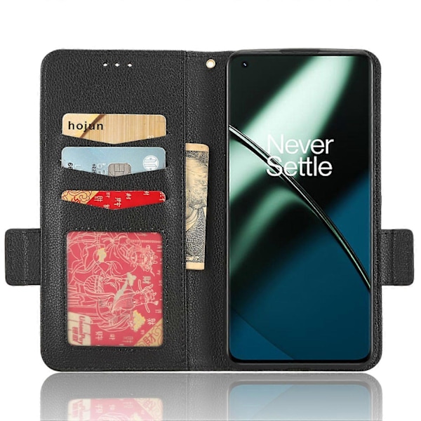 Anti-dropp Telefonskal för OnePlus 11 5G Plånboksställ PU Läder Skyddande Telefonfodral Multicolor Style A