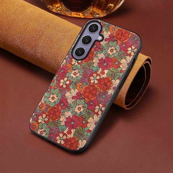 Til Samsung Galaxy S25+ Cover Blomsterprint PU Læder+PC+TPU Telefon Cover Multicolor Style A