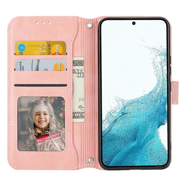 Til Samsung Galaxy S23 FE Etui Lynlås Pung PU Læder Støtteben Mobiltelefon Cover med 2 Stropper Multicolor Style C