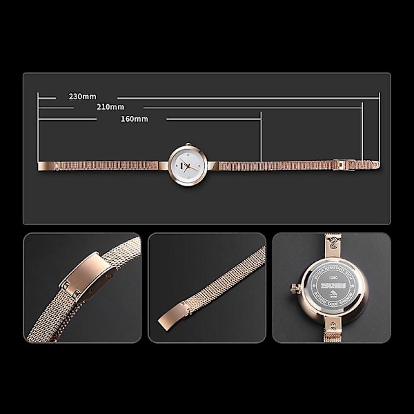Skmei 1390 Dam Business Casual Watch Rose Gold Golden rose