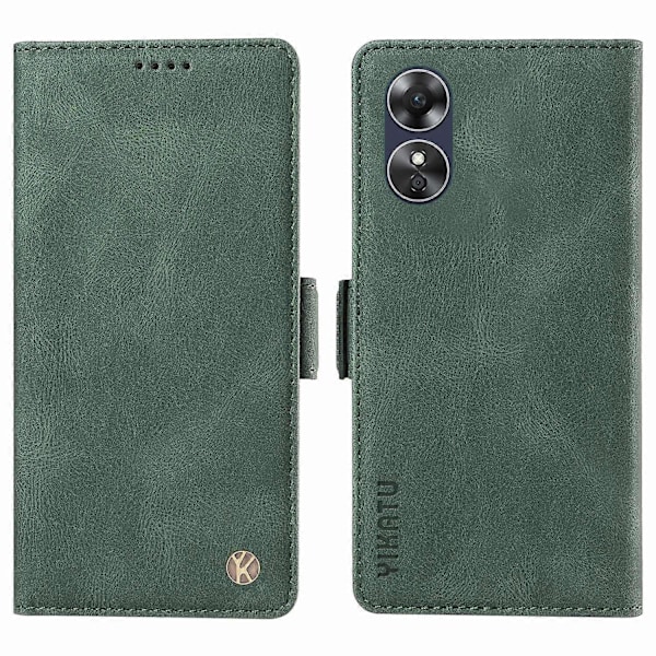 YIKATU YK-005 Oppo A17 4G PU-nahkainen, ihoa myötäilevä puhelinkotelo lompakolla, jalustalla ja iskunkestävällä suojalla Multicolor Style D