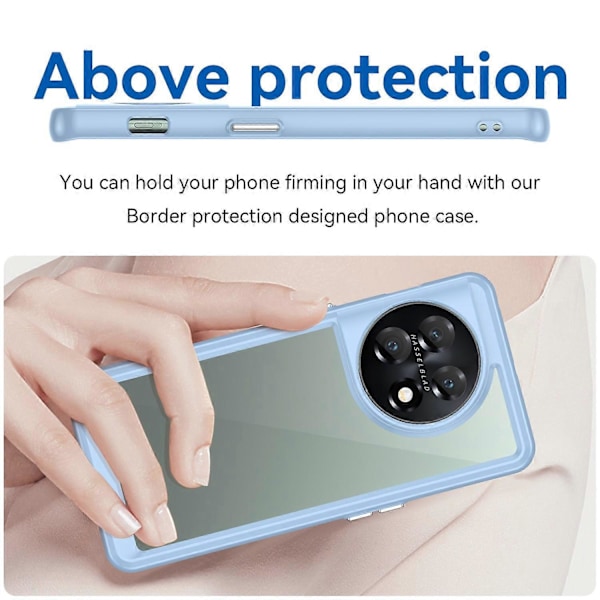 Til OnePlus 11 5G Blød TPU Hård Akryl Telefon Cover Gennemsigtigt Stødsikkert Telefon Shell Cover Multicolor Style C