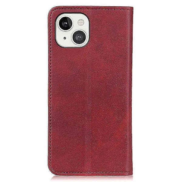 Splitlæder Magnetisk Auto-absorberende Wallet Telefon Stand Shell Case til iPhone 13 6.1 tommer Multicolor Style E
