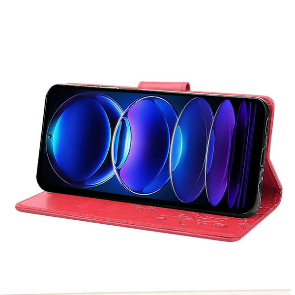 Xiaomi Redmi Note 12 Pro+ 5G -puhelimen suojakotelo, PU-nahkaa, kukka- ja perhoskuviointi, lompakkokotelo Multicolor Style E