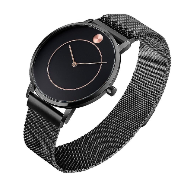 Skmei 9197 Yksinkertainen kvartsikello naisille Black Shell Black Surface