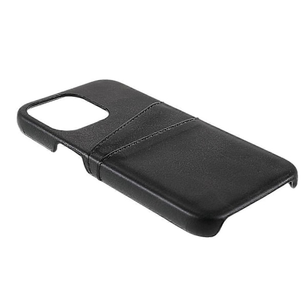 Täysin suojaava PU-nahkapäällysteinen PC-kuori kahdella korttipaikalla iPhone 13 Pro 6.1 tuumalle