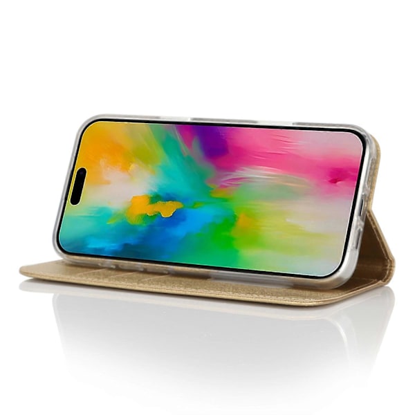 Til iPhone 16 Pro Cover PU Læder Silke Tekstur Magnetisk Flip Telefon Cover Multicolor Style C