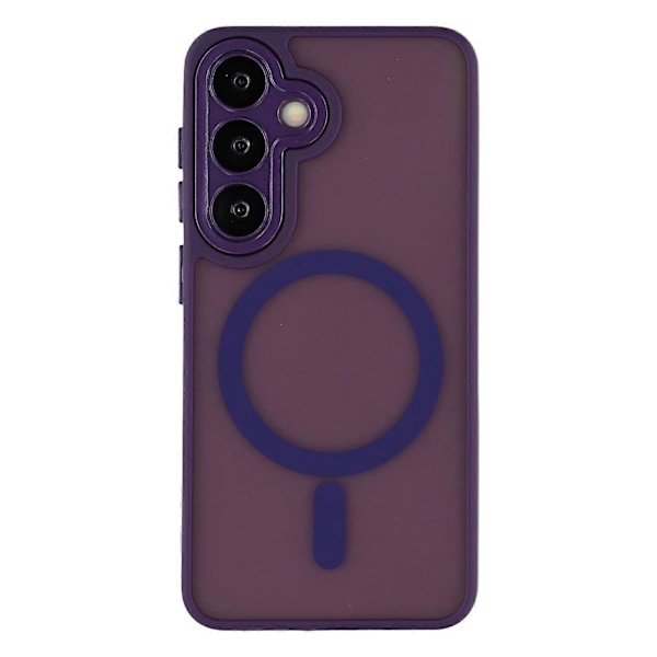 Cover til Samsung Galaxy S24 Kompatibel med MagSafe PC + TPU Mat Telefon Cover med Glas Linse Film Multicolor Dark Purple