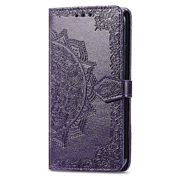 Til iPhone 16 Pro Max Wallet Case Mandala Blomst Læder Telefon Cover Stativ View-Grøn Multicolor Purple