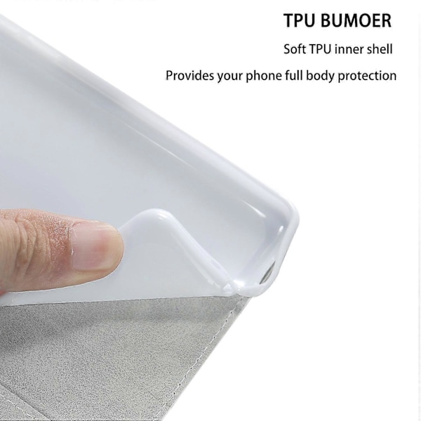 PU læder pung etui med kortholder og glitter til iPhone 16 Pro Multicolor Style A