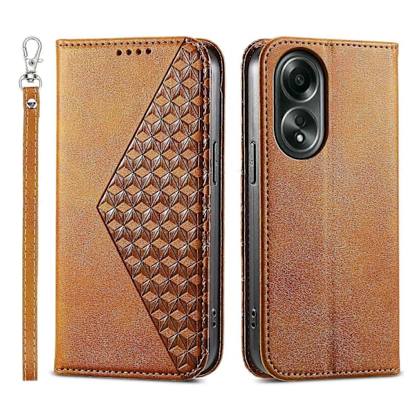 Til Oppo A58 4G Etui Præget PU Læder Telefon Cover med Wallet Stand Multicolor Style A