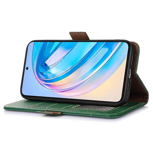 För Huawei Nova Y91 4g/enjoy 60x Phone case Rfid Blocking Läder Litchi Texture Stand Cover Green