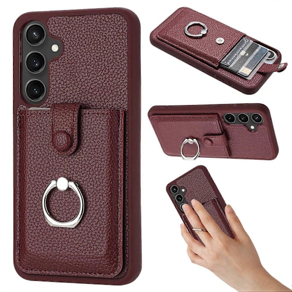 Samsung Galaxy A16 5G/A16 4G -kotelo, korttipaikat, nahkainen takakansi ja rengasteline Multicolor Style D