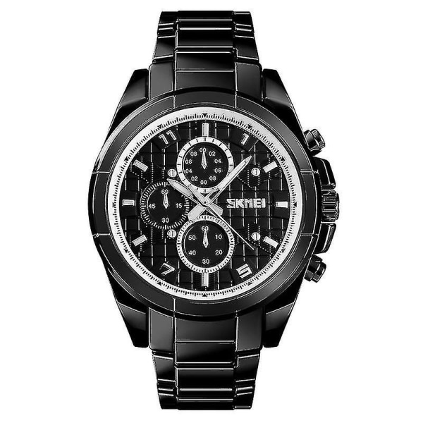 Skmei 1378 30m Vandtæt Metal Quartz Armbåndsur Sort