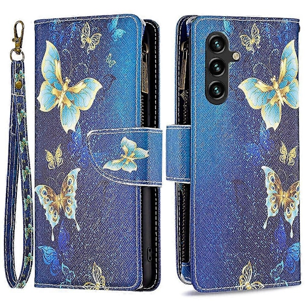 BF03 Telefon Cover til Samsung Galaxy A15 4G Etui Wallet Lynlås Læder Shell Multicolor Style I