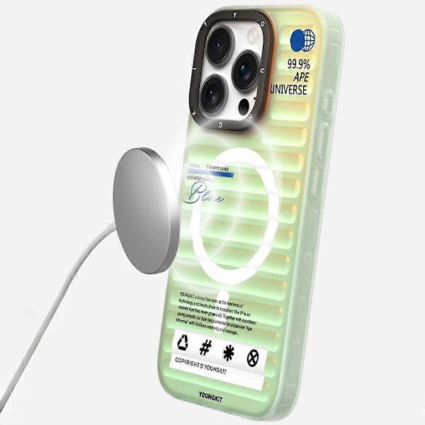 YOUNGKIT Gradient -sarja iPhone 16 Pro -kotelolle, yhteensopiva MagSafe IMD TPU -takakuoren kanssa- Multicolor Blue